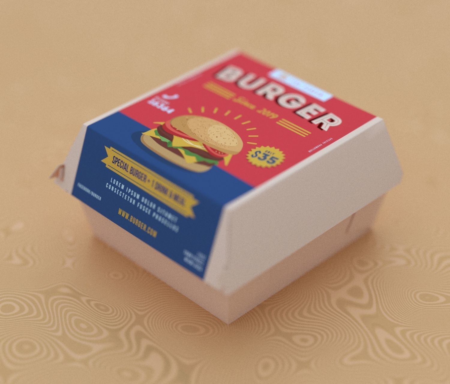 Burger Box 3D model_1