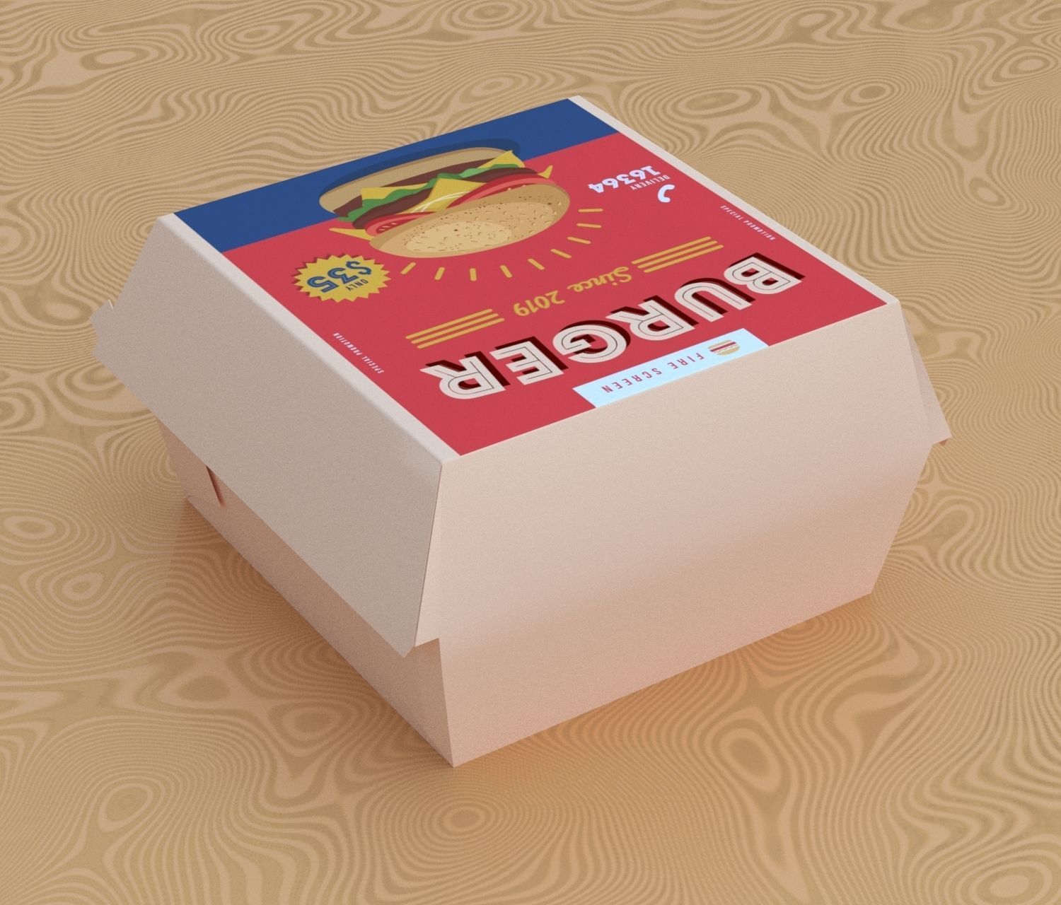 Burger Box 3D model_4