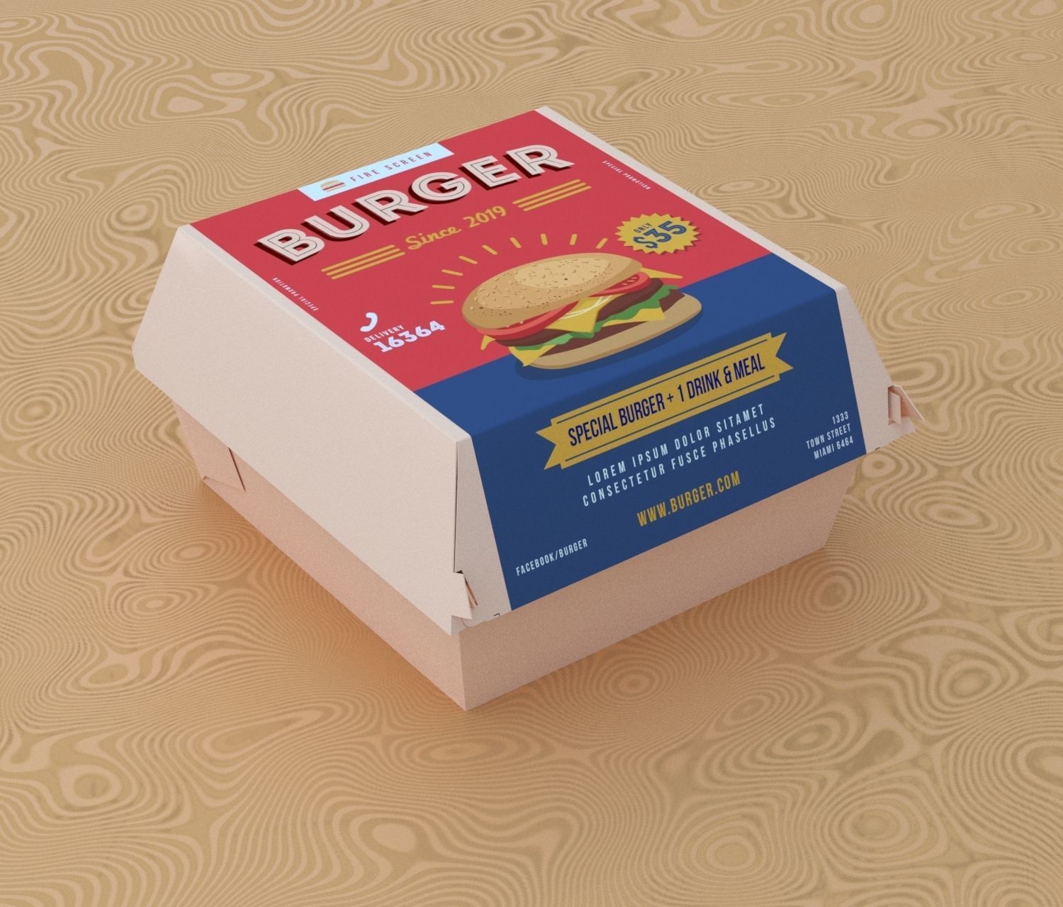 Burger Box 3D model_6