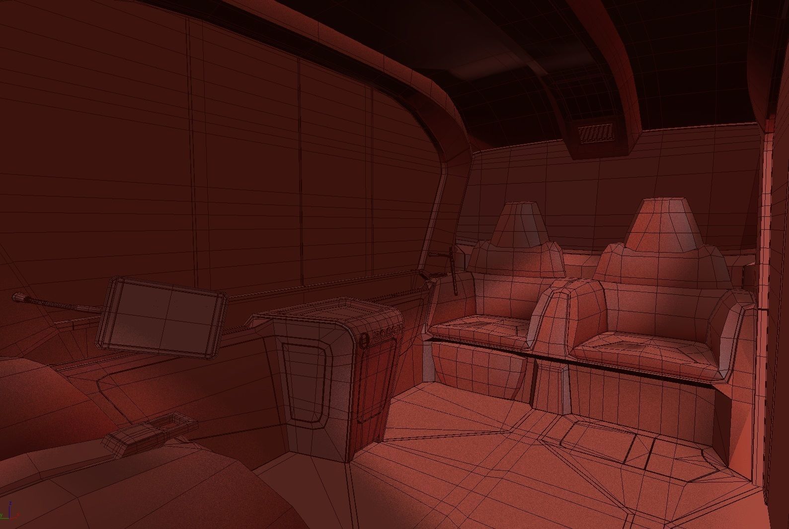 Electric Bosch IoT Shuttle with Interior 3D model_12