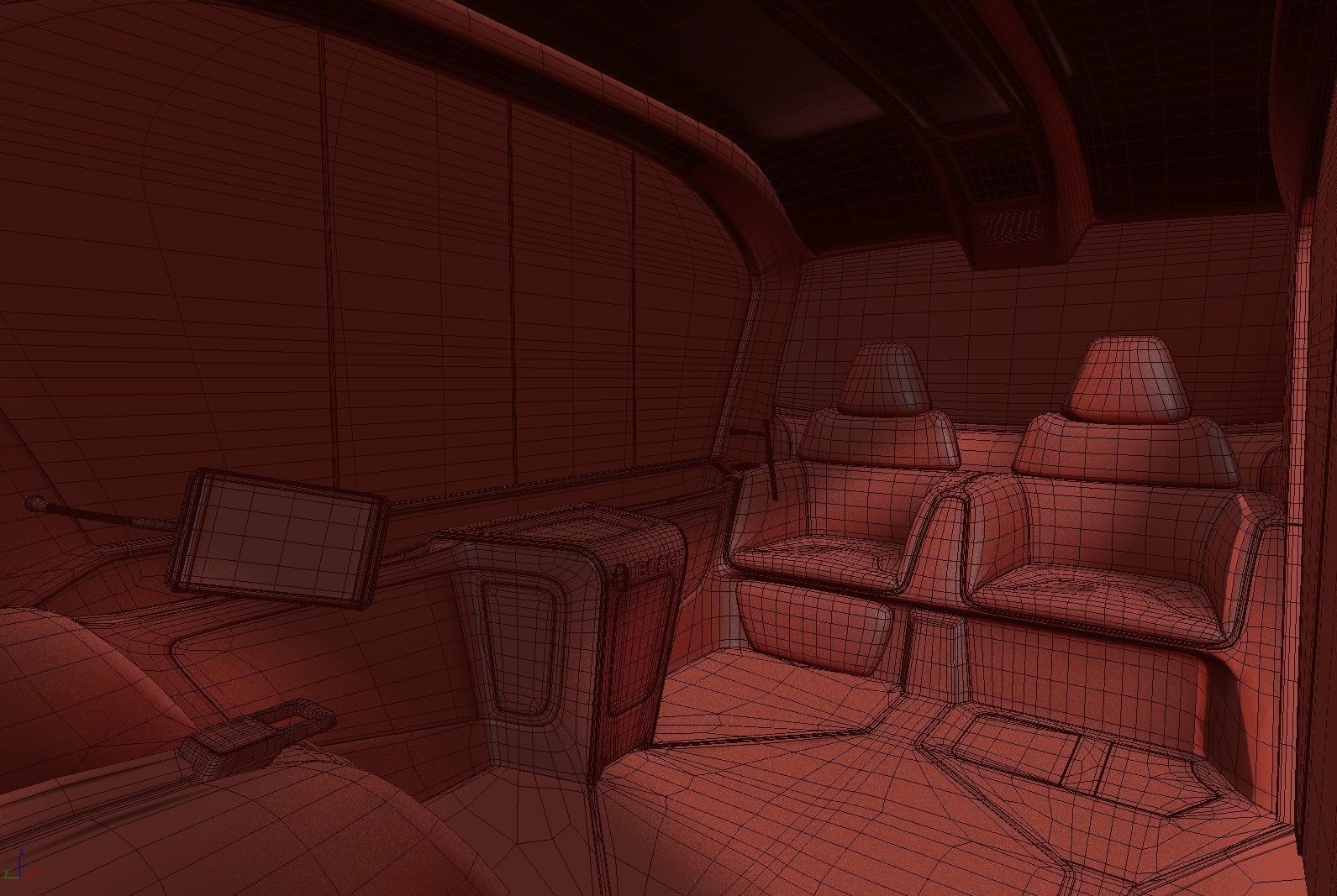 Electric Bosch IoT Shuttle with Interior 3D model_13