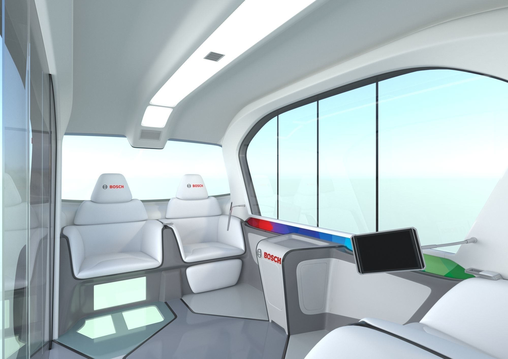 Electric Bosch IoT Shuttle with Interior 3D model_1