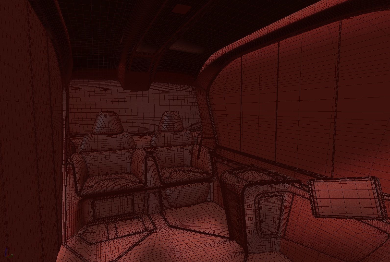 Electric Bosch IoT Shuttle with Interior 3D model_29