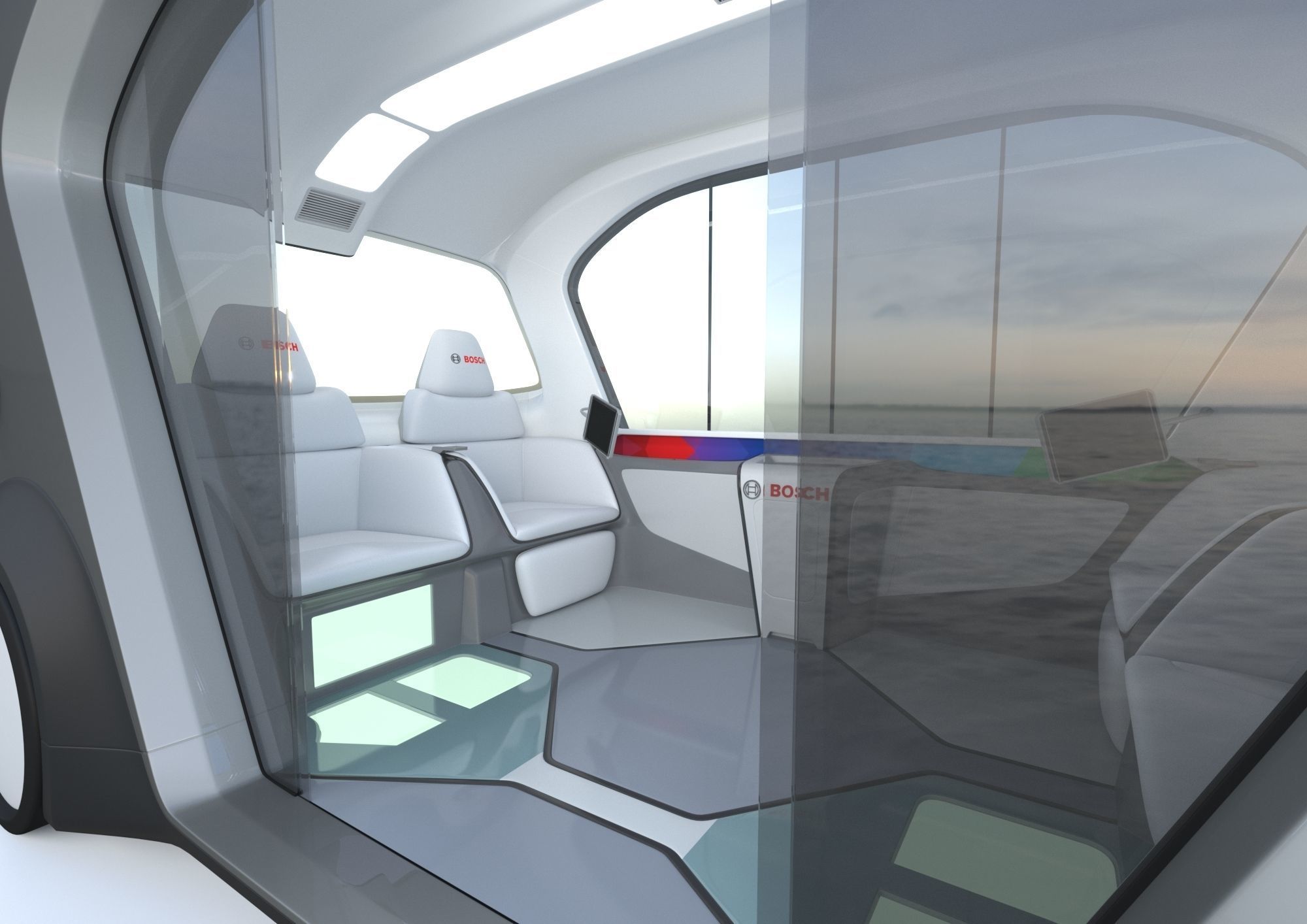 Electric Bosch IoT Shuttle with Interior 3D model_7