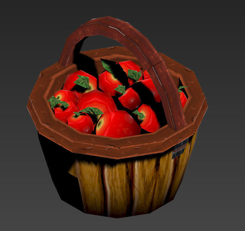 Apple Basket 3D model_1