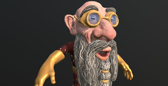 Gnome Mage Rigged Low-poly 3D model