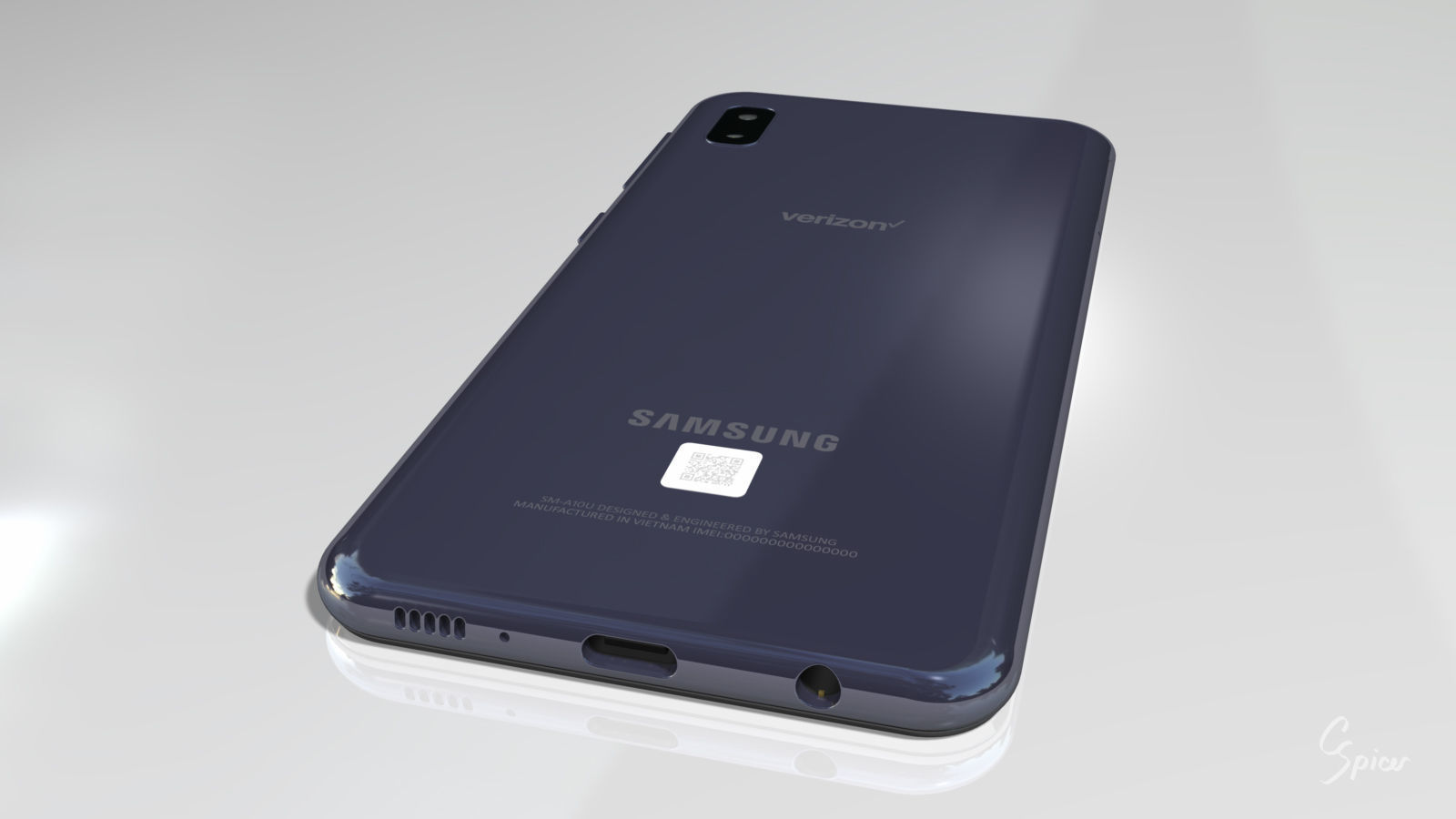 Samsung Galaxy A10e Model SM-A102U Smartphone 3D model_6