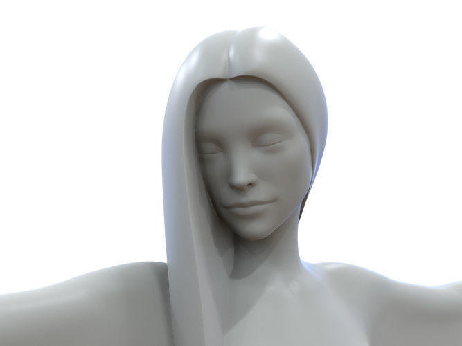 woman sculpture Ophelia statue 3D print model_1