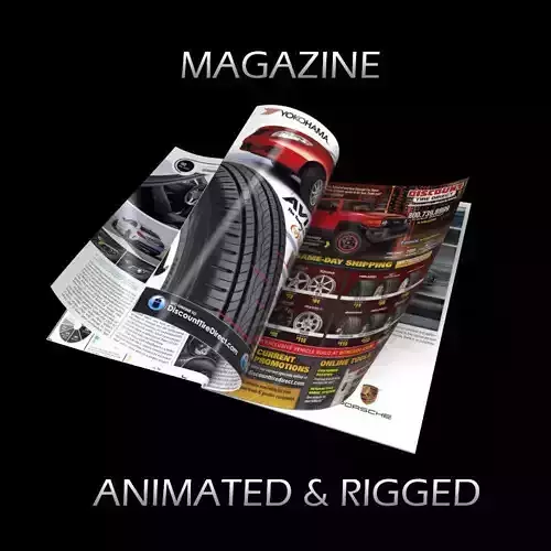 Magazine Opening Rigged Animated 3D model