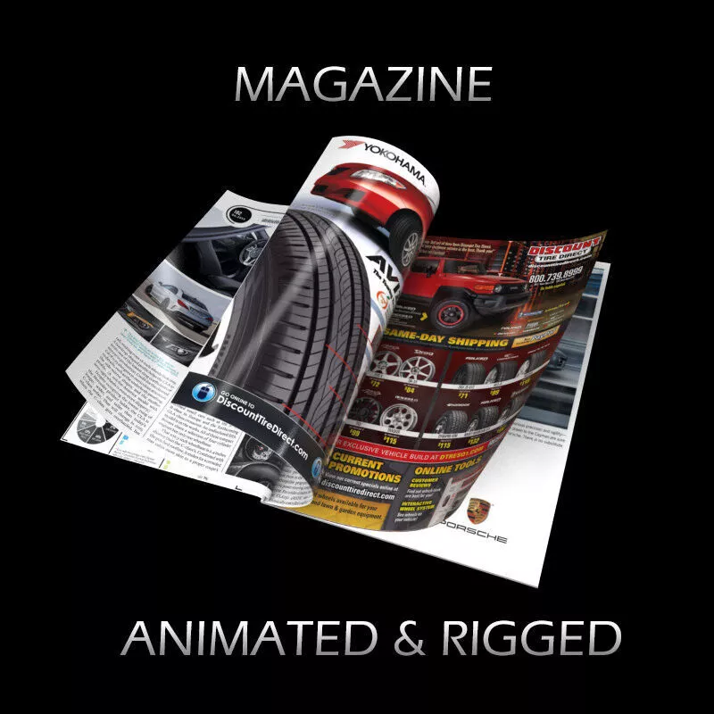 Magazine Opening Rigged Animated 3D model
