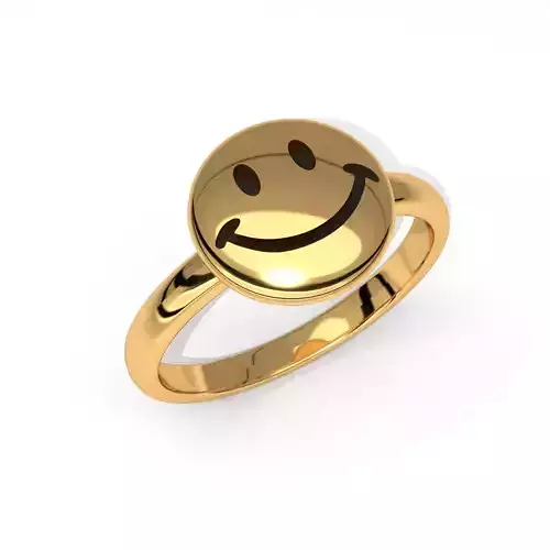 new fashion round emoji smile jewelry ring printable