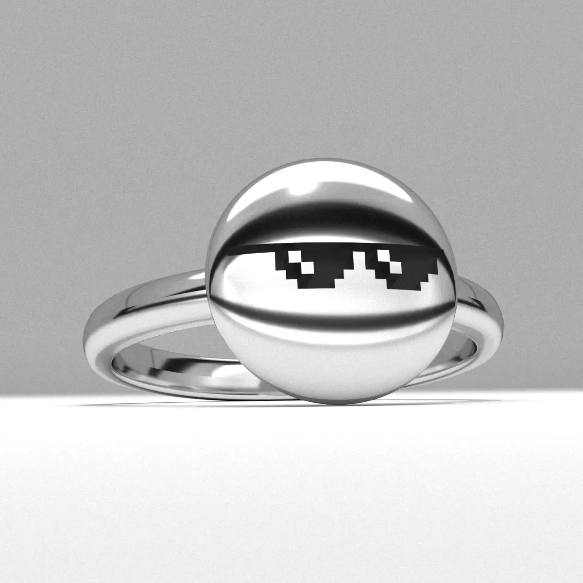 new fashion round minecraft sunglases jewelry ring printable 3D print model