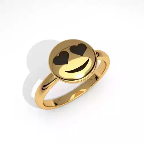 new fashion round inlove emoji smile jewelry ring printable