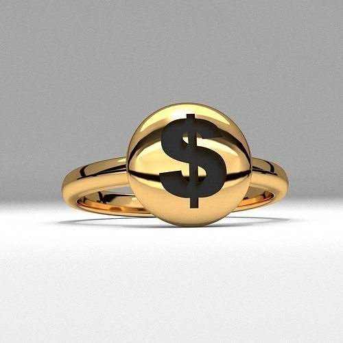 new fashion round dollar money jewelry ring printable 3D print model