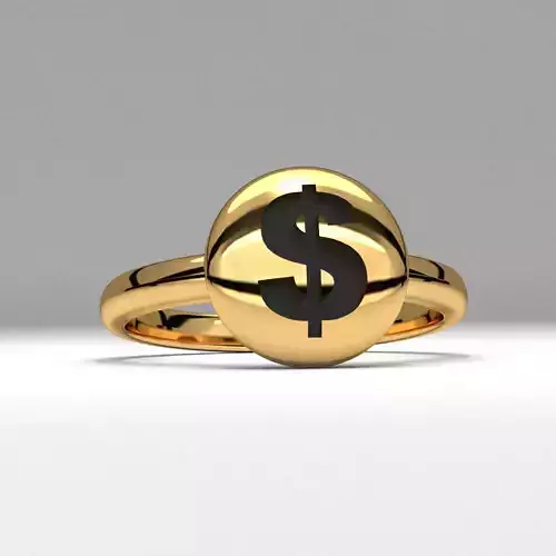 new fashion round dollar money jewelry ring printable 3D print model