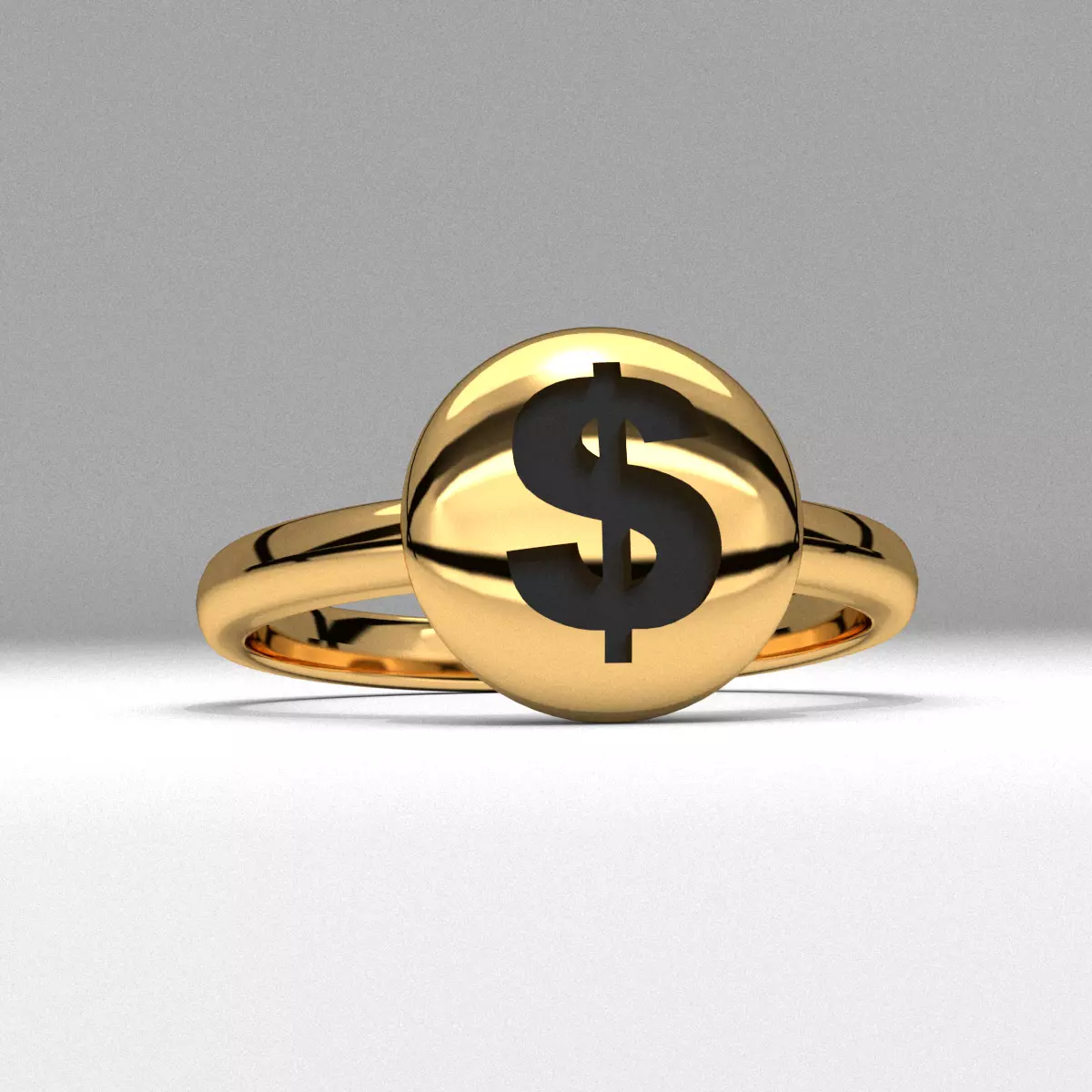 new fashion round dollar money jewelry ring printable 3D print model_0
