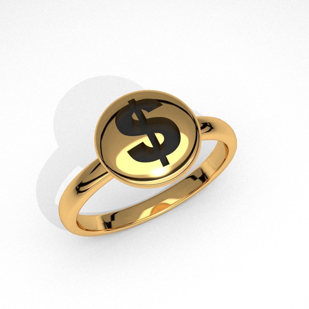 new fashion round dollar money jewelry ring printable 3D print model_2