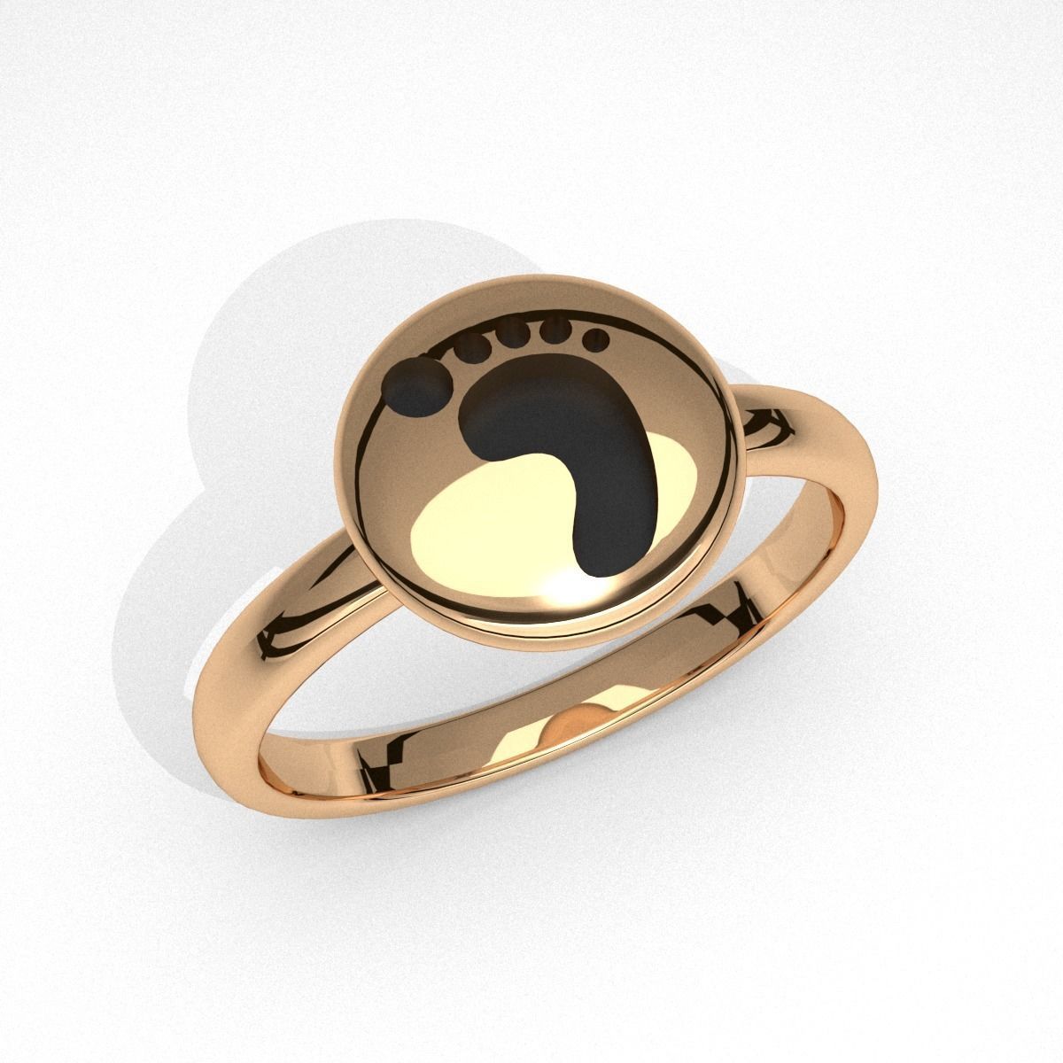 new fashion round baby footprint jewelry ring printable 3D print model_2