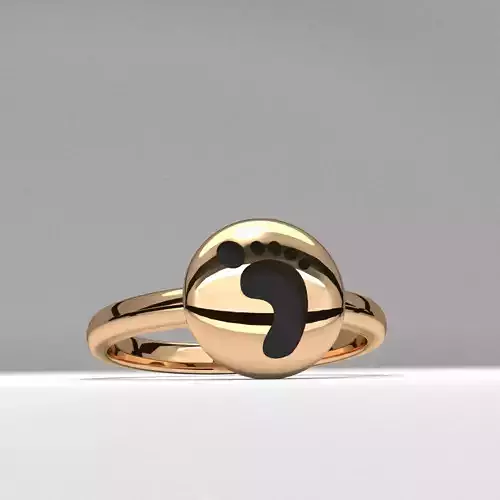 new fashion round baby footprint jewelry ring printable 3D print model