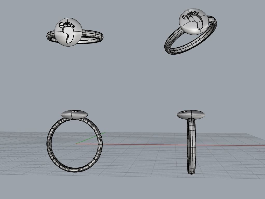 new fashion round baby footprint jewelry ring printable 3D print model_4