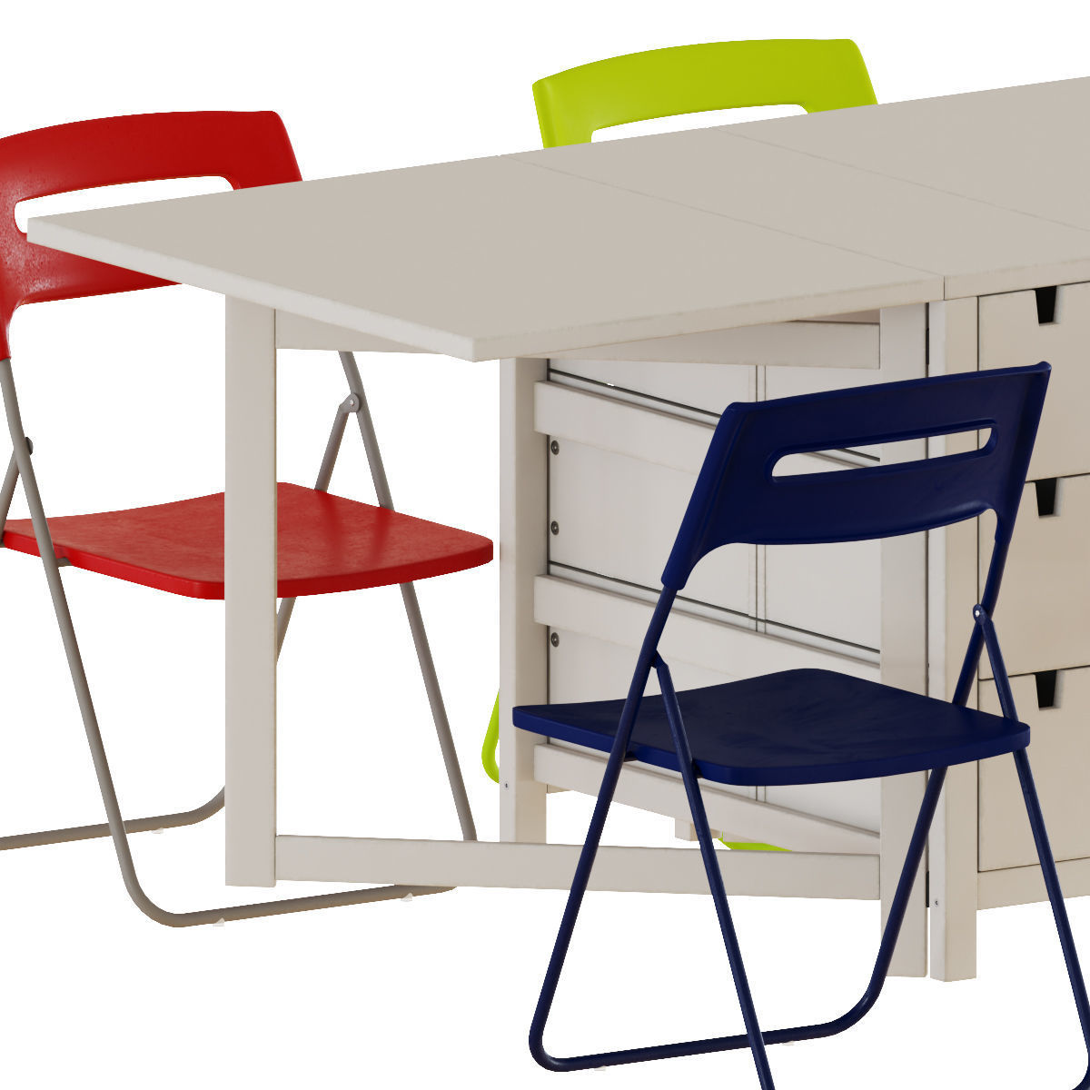 NORDEN Gateleg table and chairs 2 3D model_4