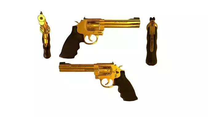 Golden Revolver with 10 Rounds Capacity