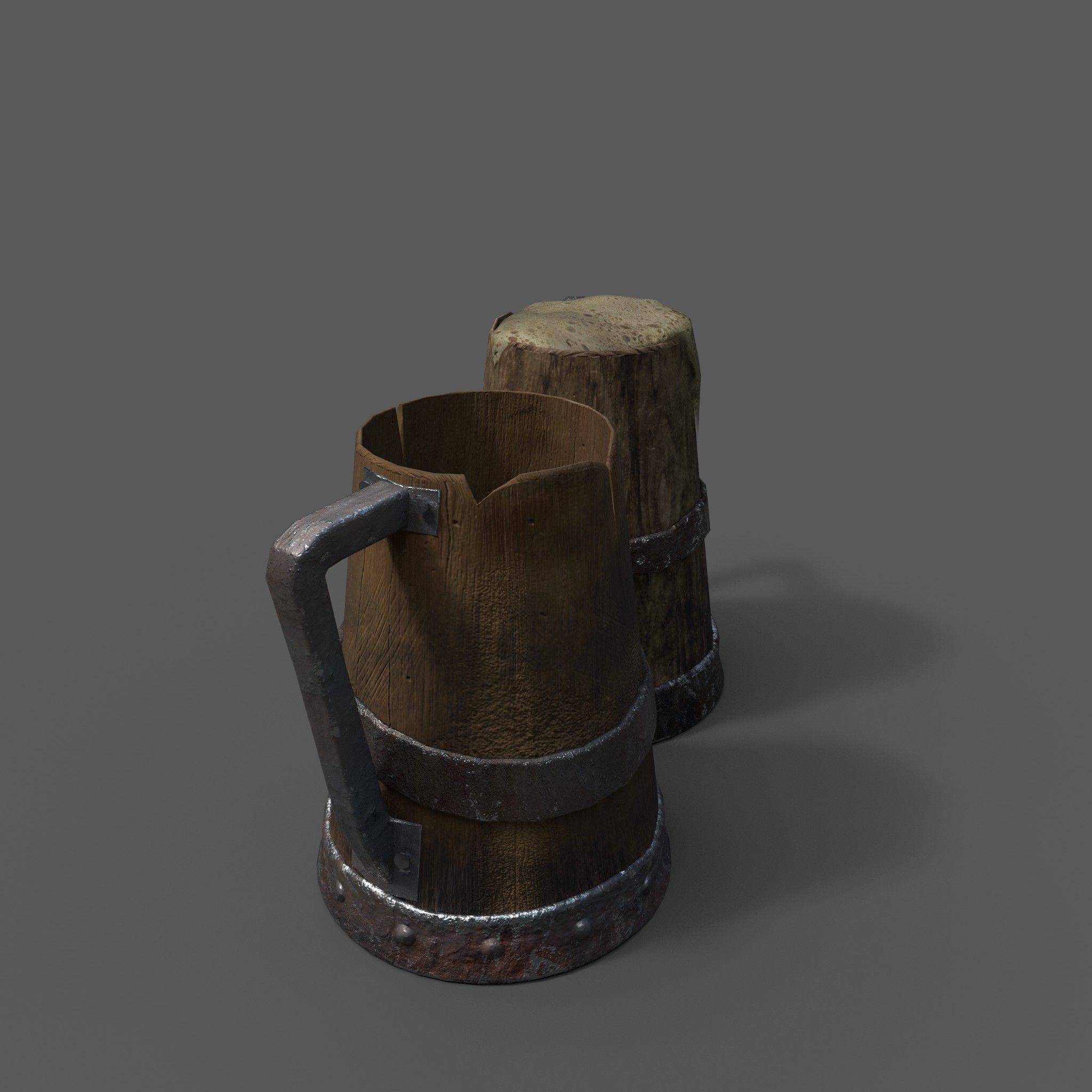 Medieval Style Beer Mug  Low-poly 3D model_9