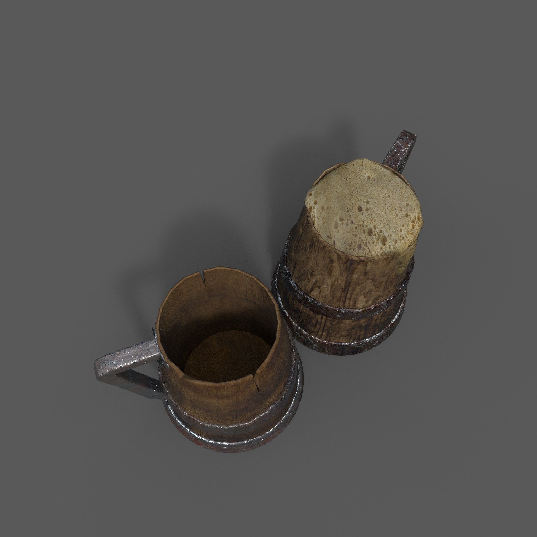 Medieval Style Beer Mug  Low-poly 3D model_11
