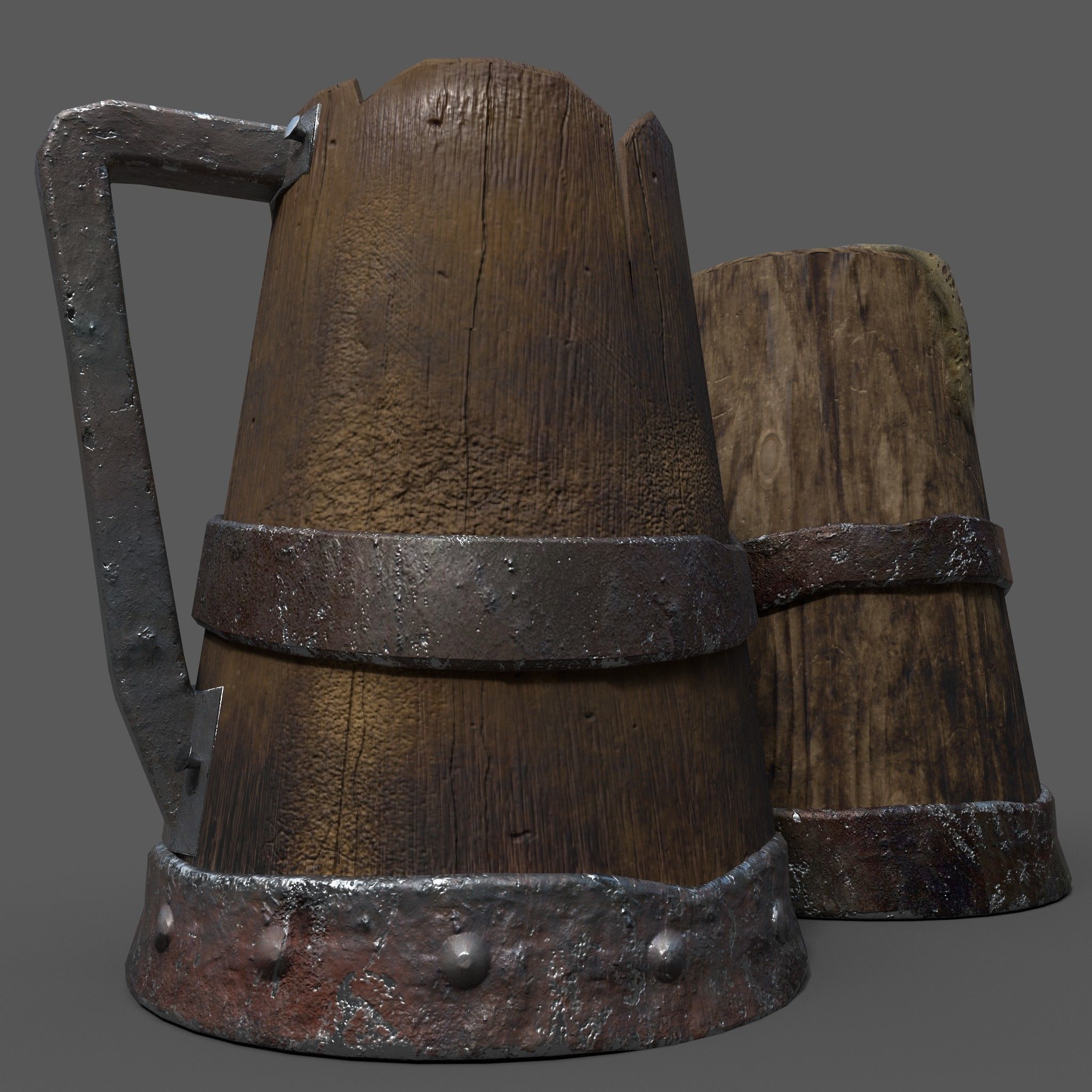 Medieval Style Beer Mug  Low-poly 3D model_17