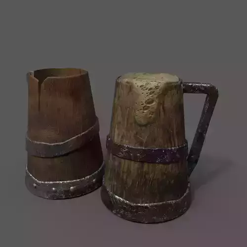 Medieval Style Beer Mug  Low-poly 3D model