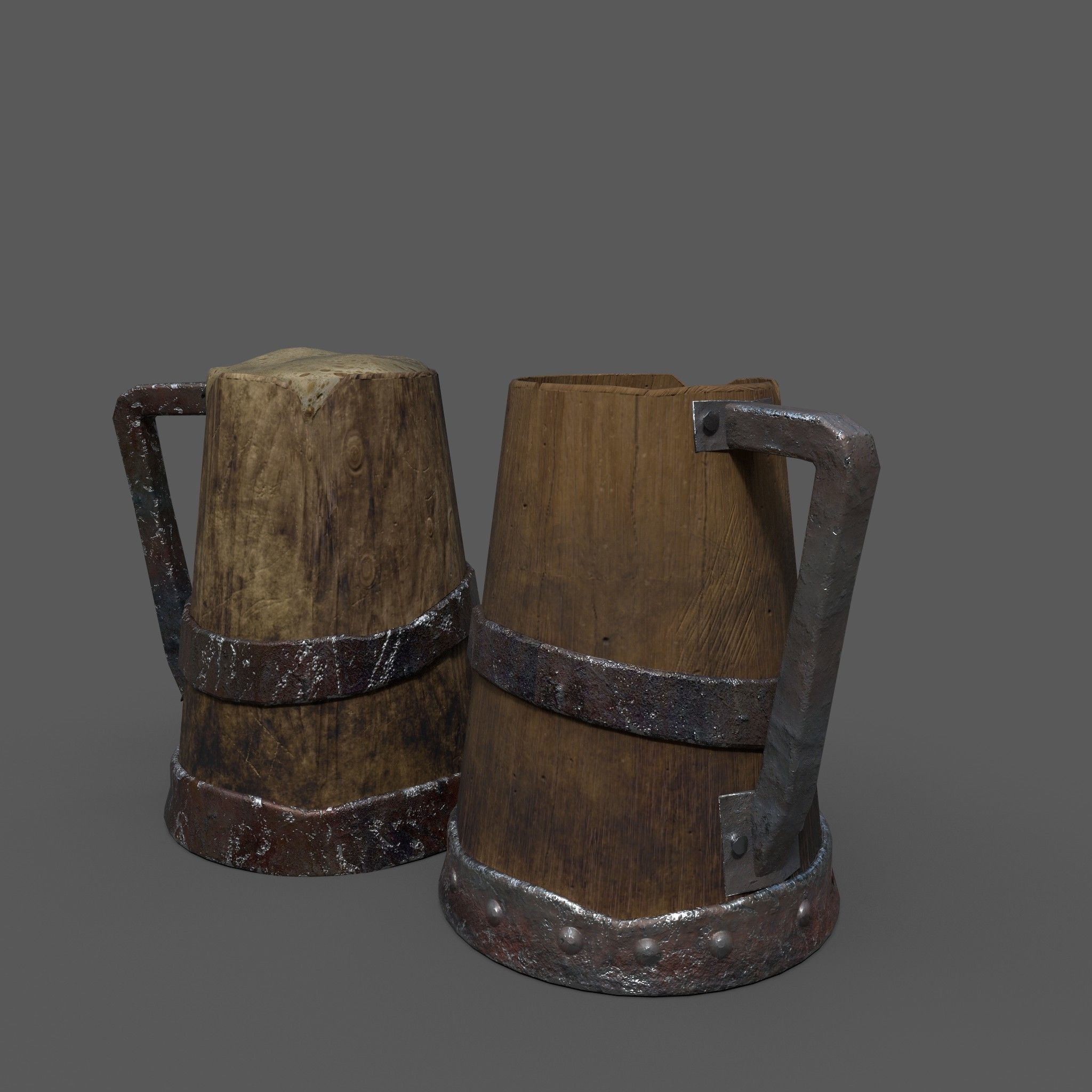 Medieval Style Beer Mug  Low-poly 3D model_7