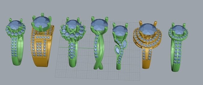  ring jewelry Low-poly 3D print model