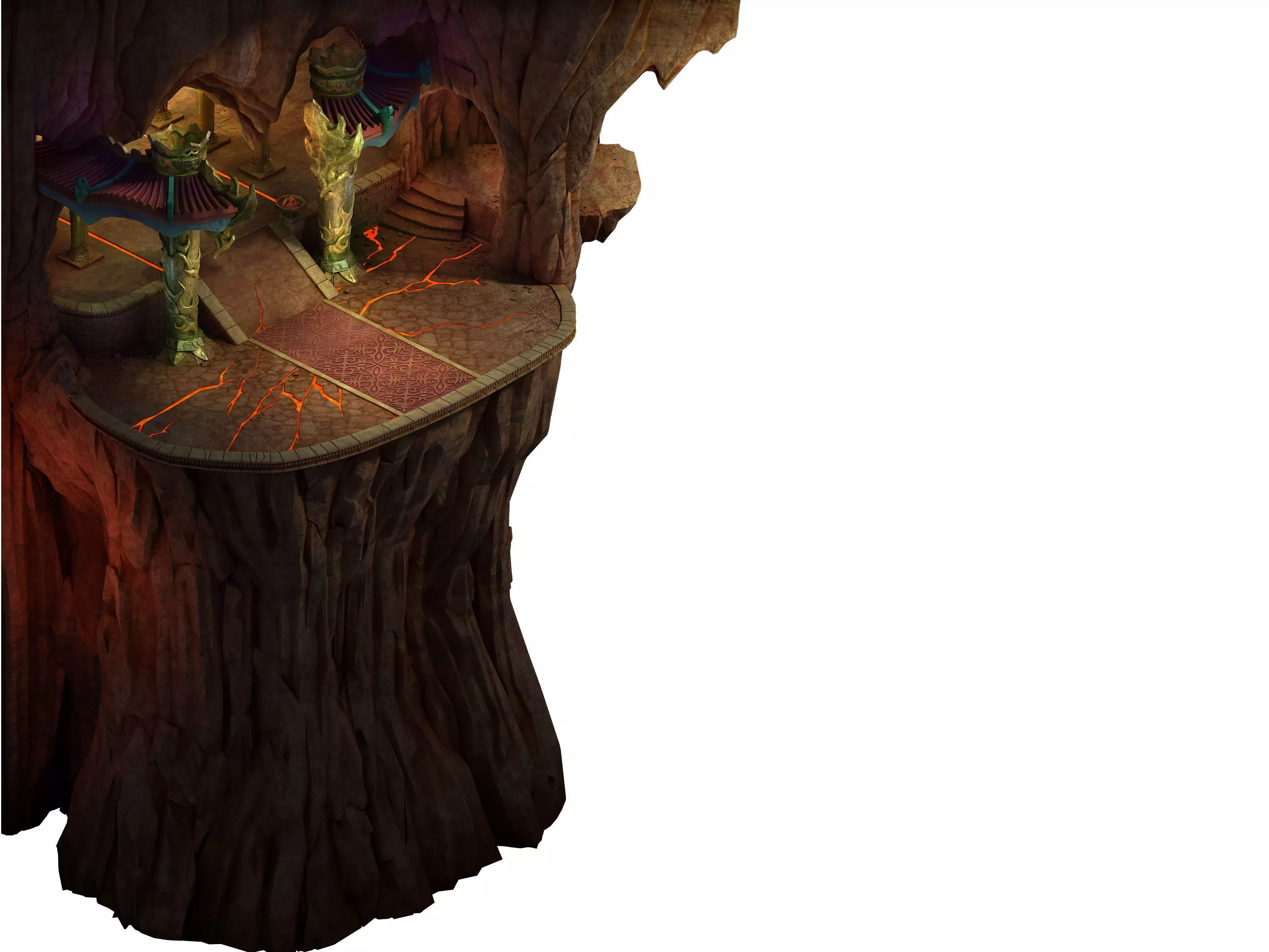 Built on cliff religious altar Zoroastrianism 01 3D model_0