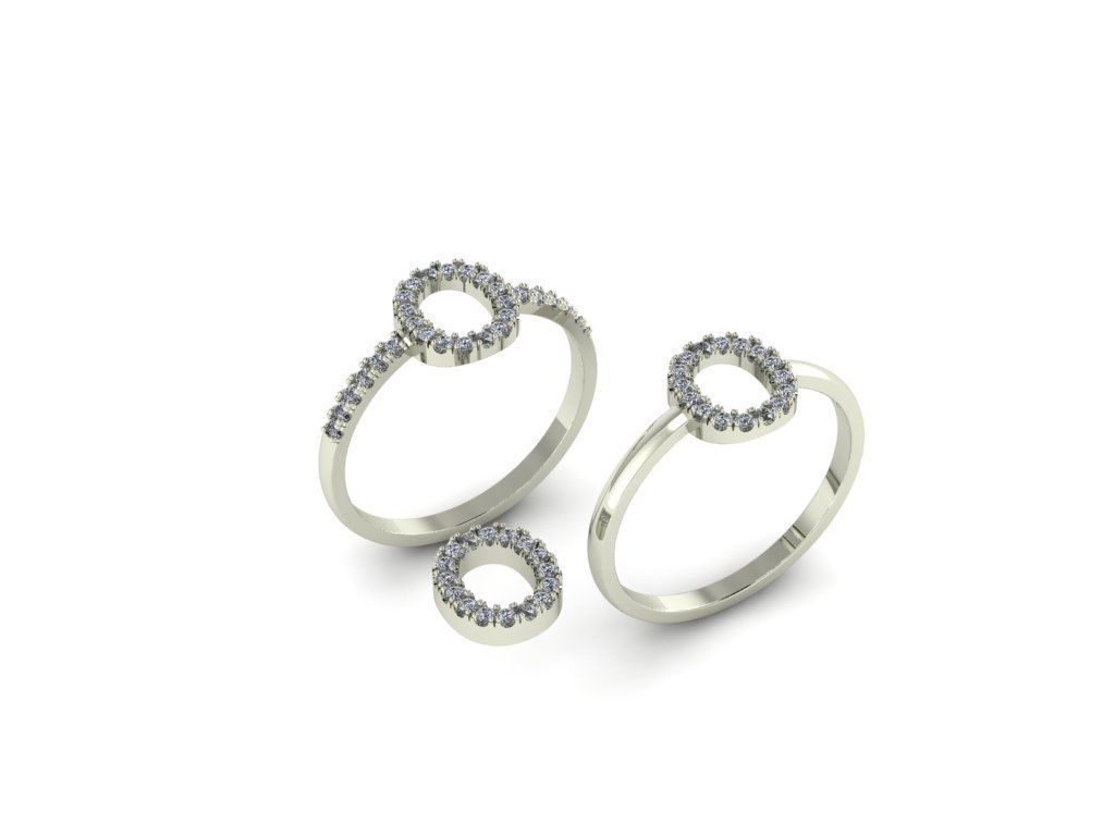 Alphabet letter ring O 3D print model_9