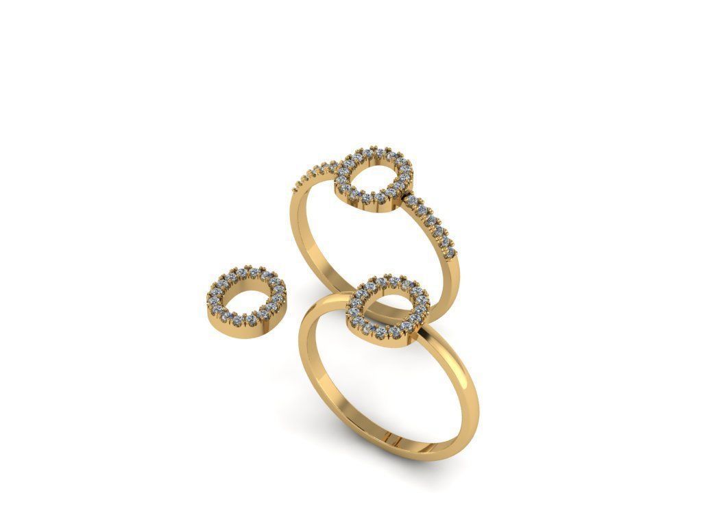 Alphabet letter ring O 3D print model_4