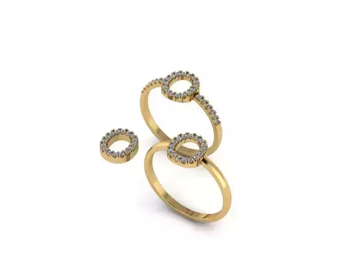 Alphabet letter ring O 3D print model