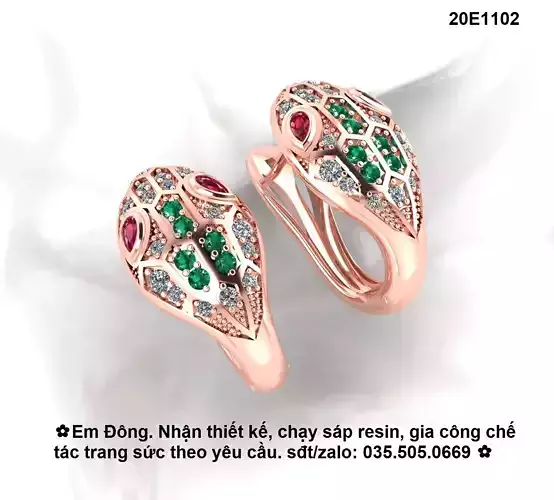 Snake Earring  3D print model