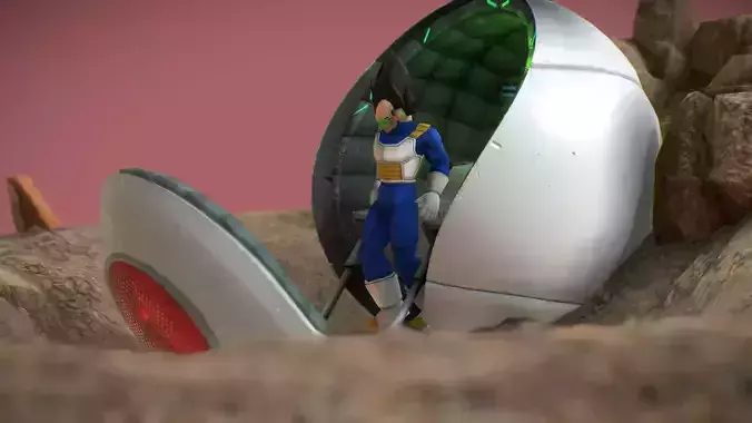 Saiyans Attack Ball Renderable fan art Low-poly 3D model
