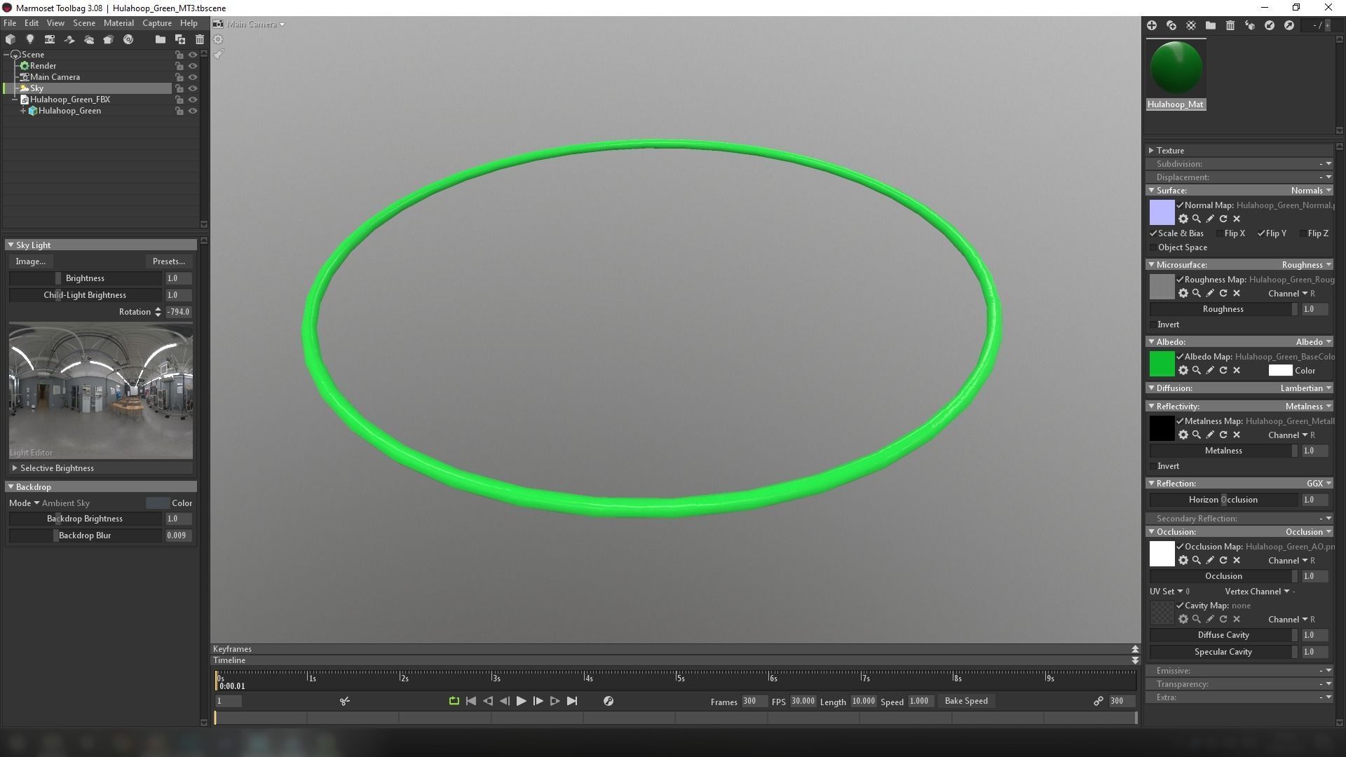 Hulahoop Green Low-poly 3D model_38