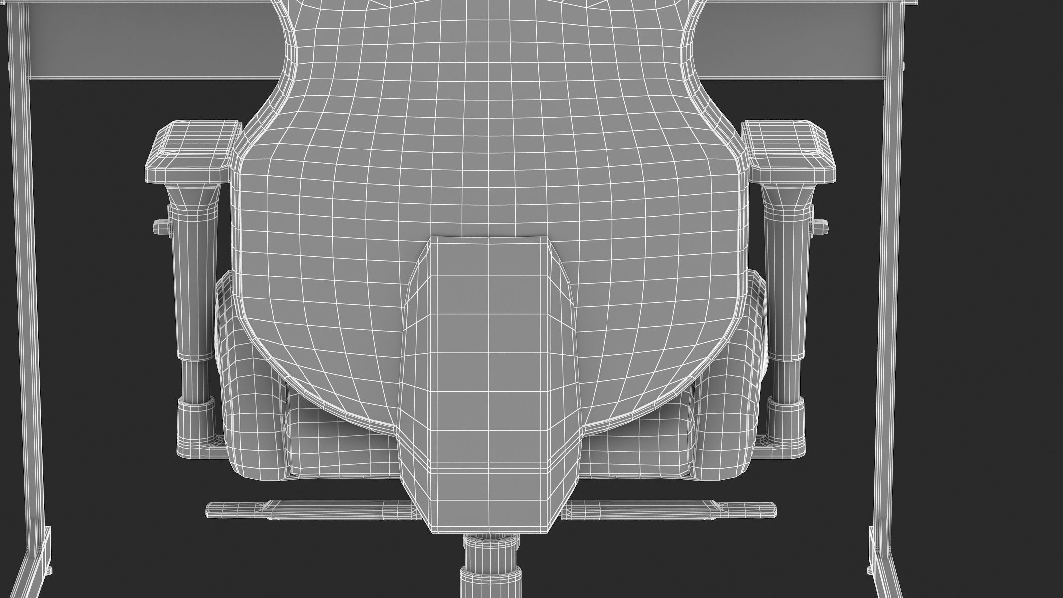 Gaming Set desk with chair and monitor 3D model_35