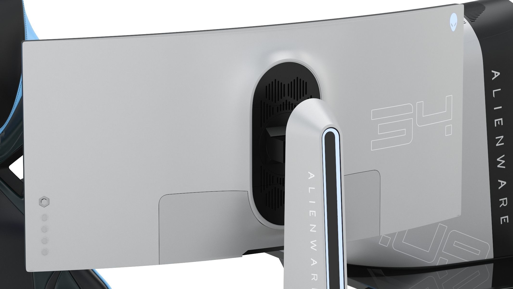 Gaming Set desk with chair and monitor 3D model_10