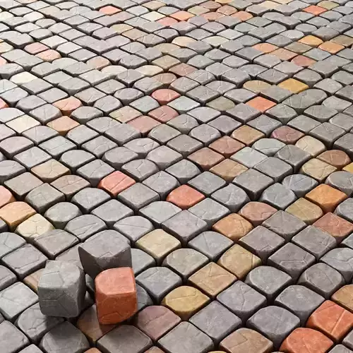 Cube stone granite decoration 3D model