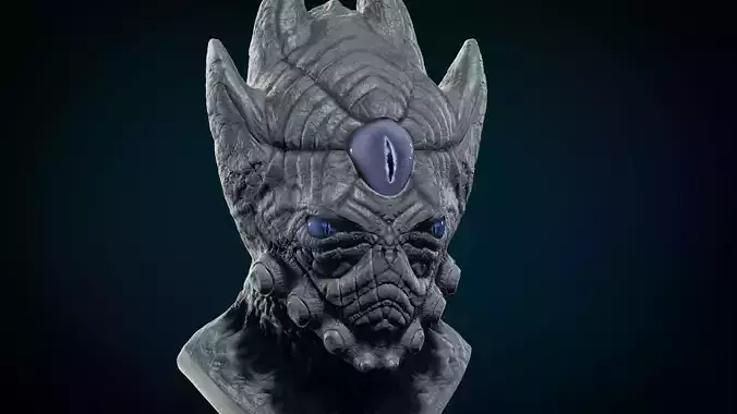 Alien bust of dragon