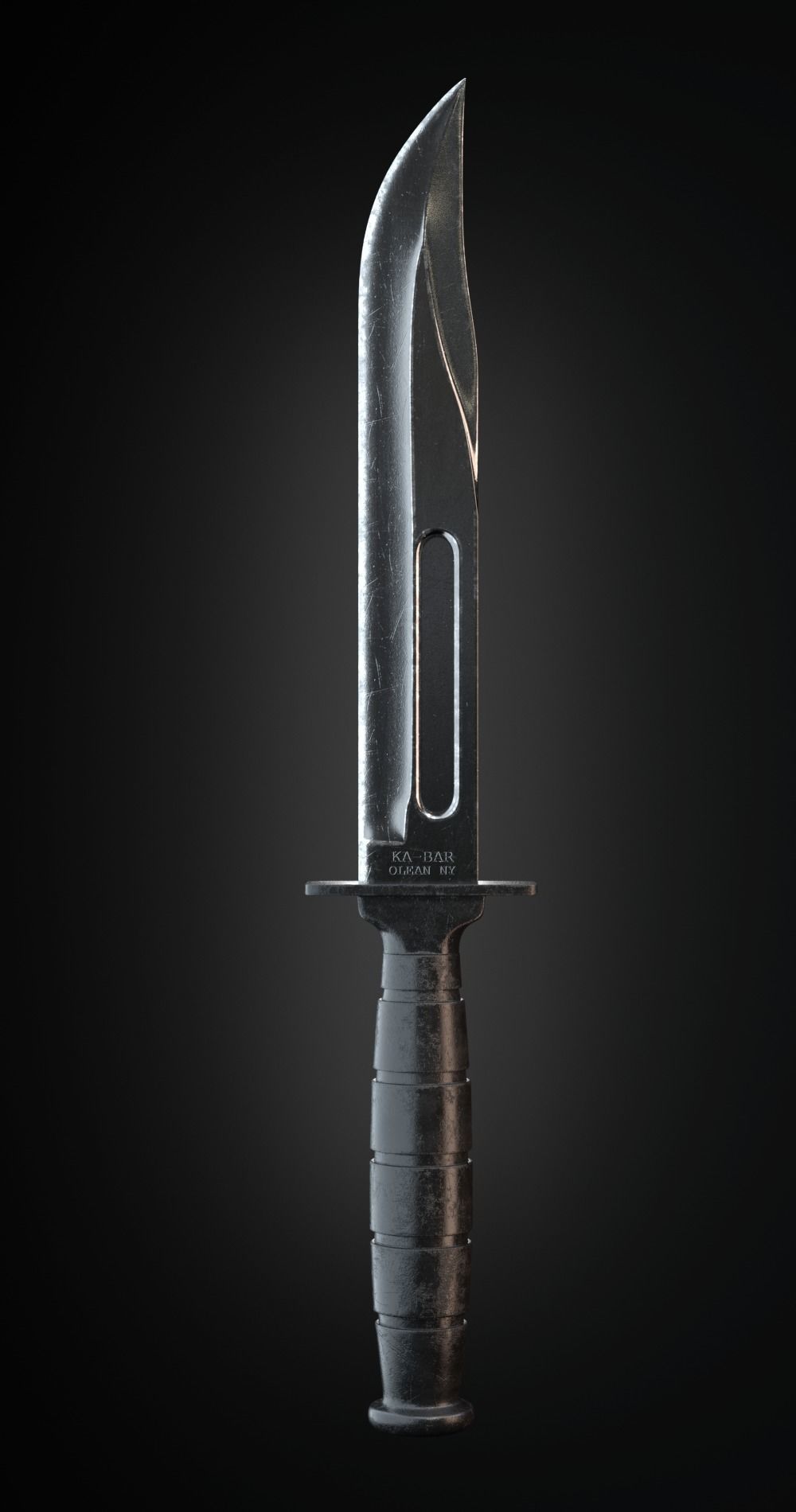 KA-BAR Combat Knife Low-poly 3D model_8