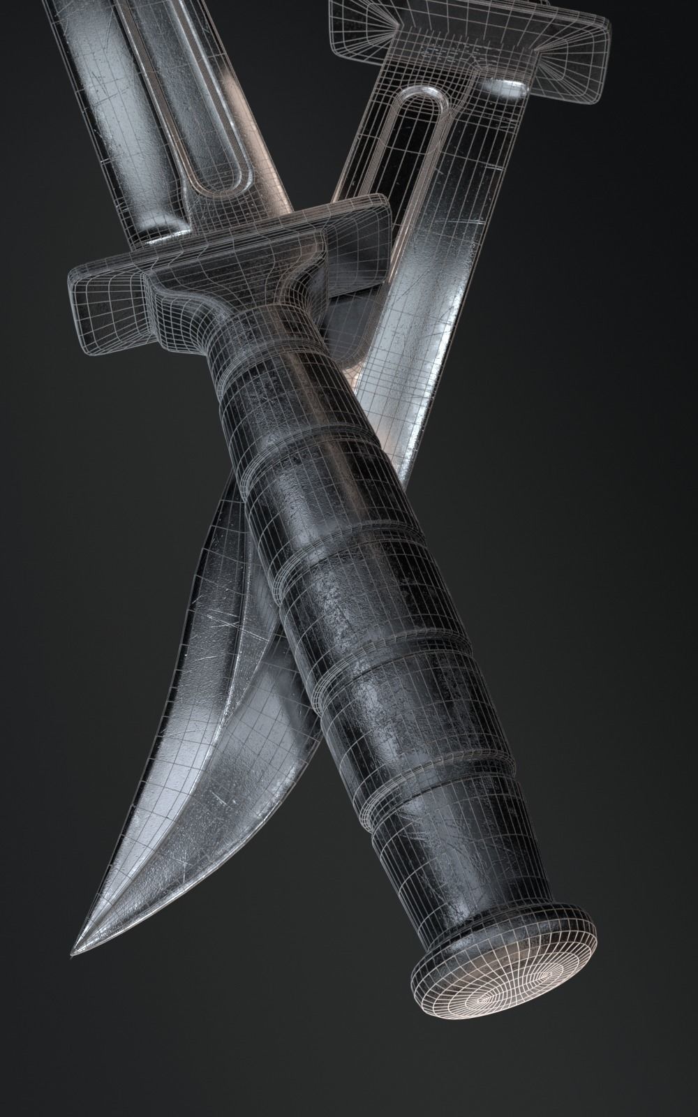 KA-BAR Combat Knife Low-poly 3D model_14