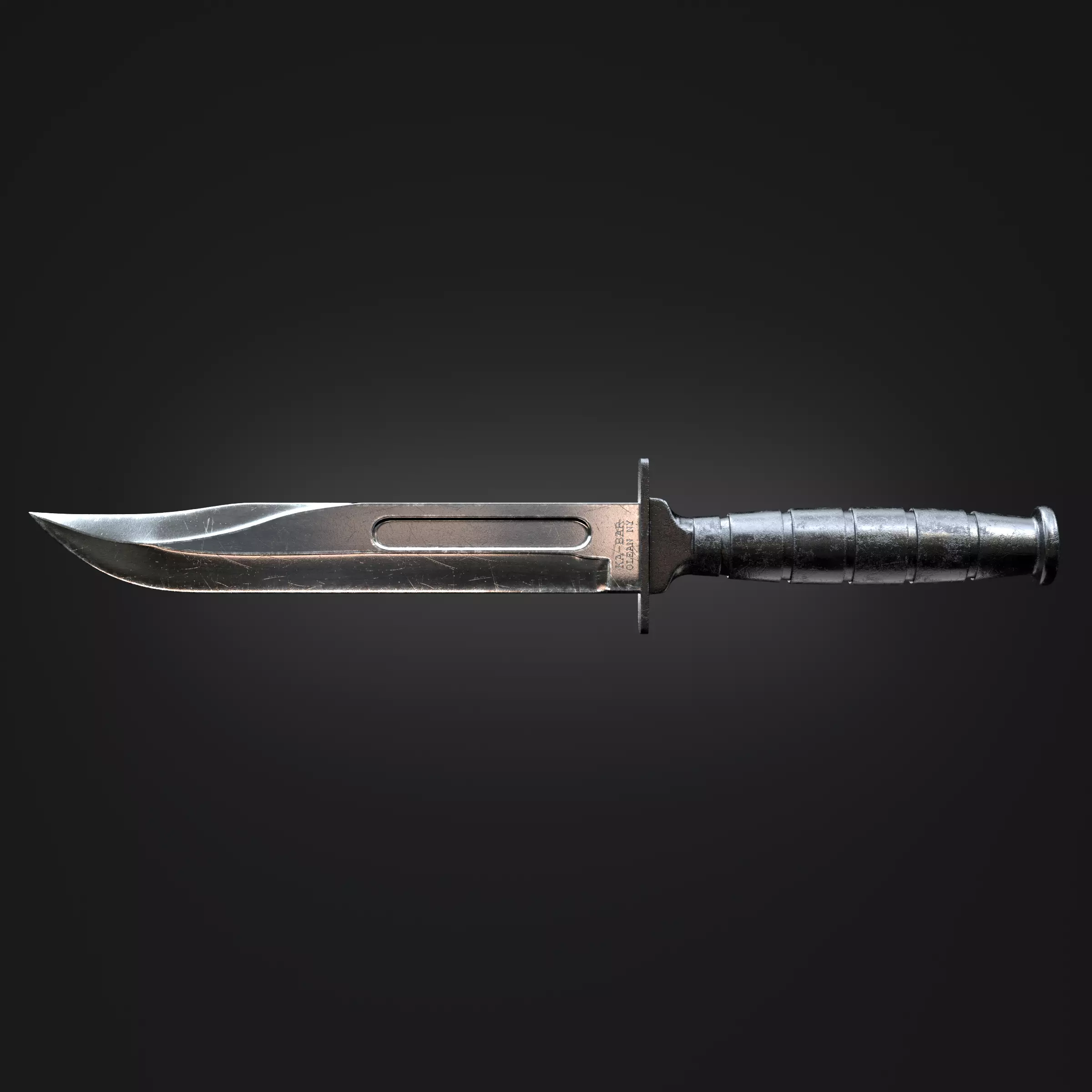 KA-BAR Combat Knife Low-poly 3D model_0