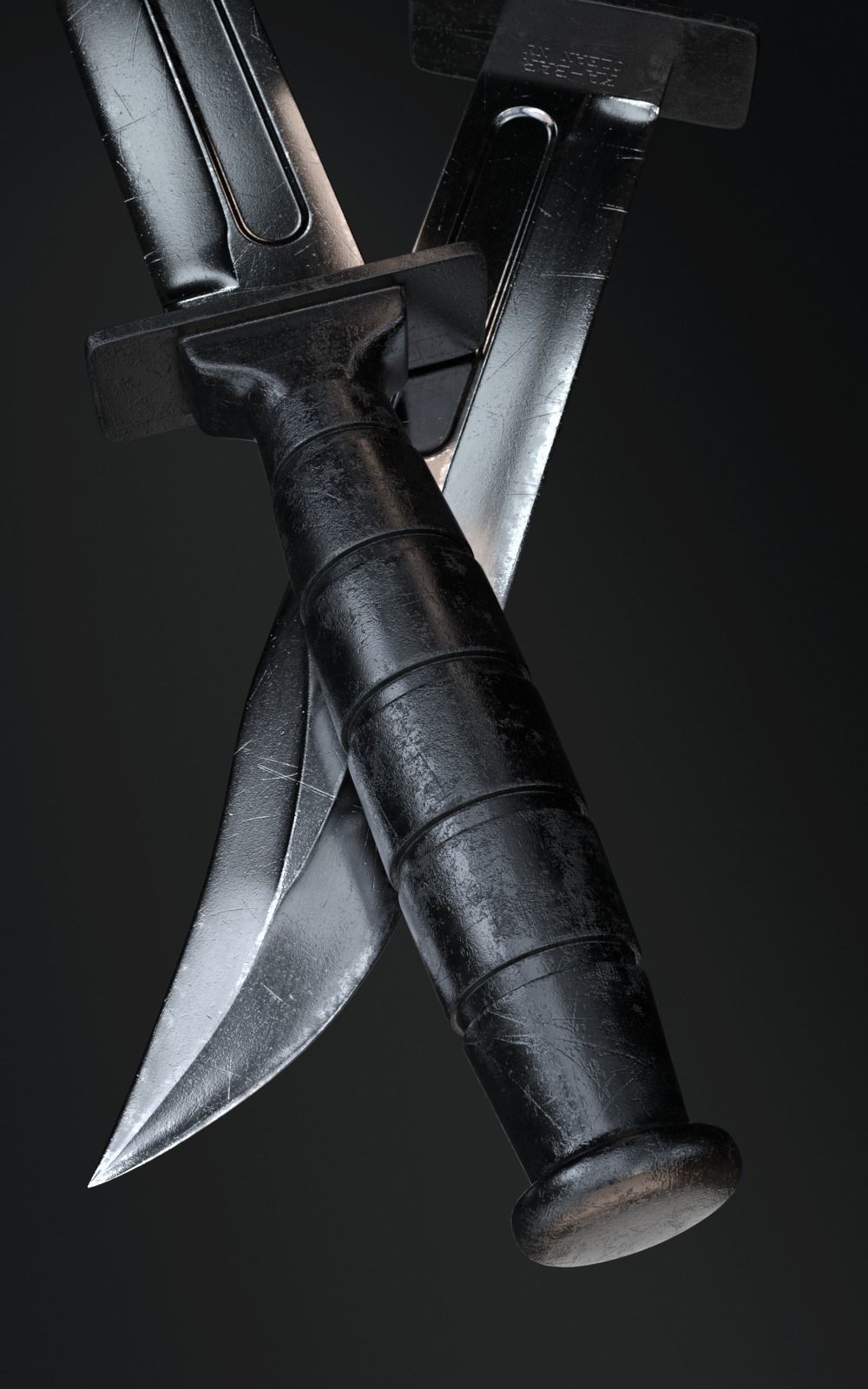 KA-BAR Combat Knife Low-poly 3D model_12