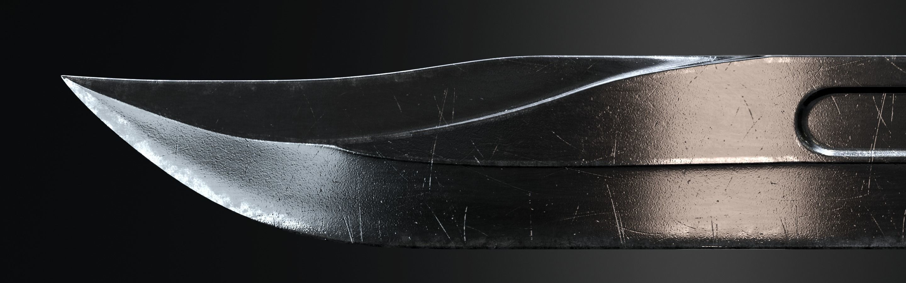 KA-BAR Combat Knife Low-poly 3D model_2