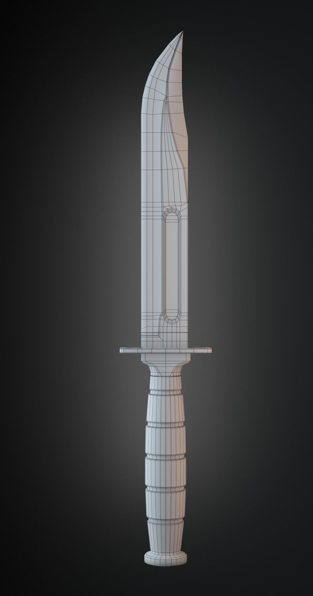 KA-BAR Combat Knife Low-poly 3D model_9
