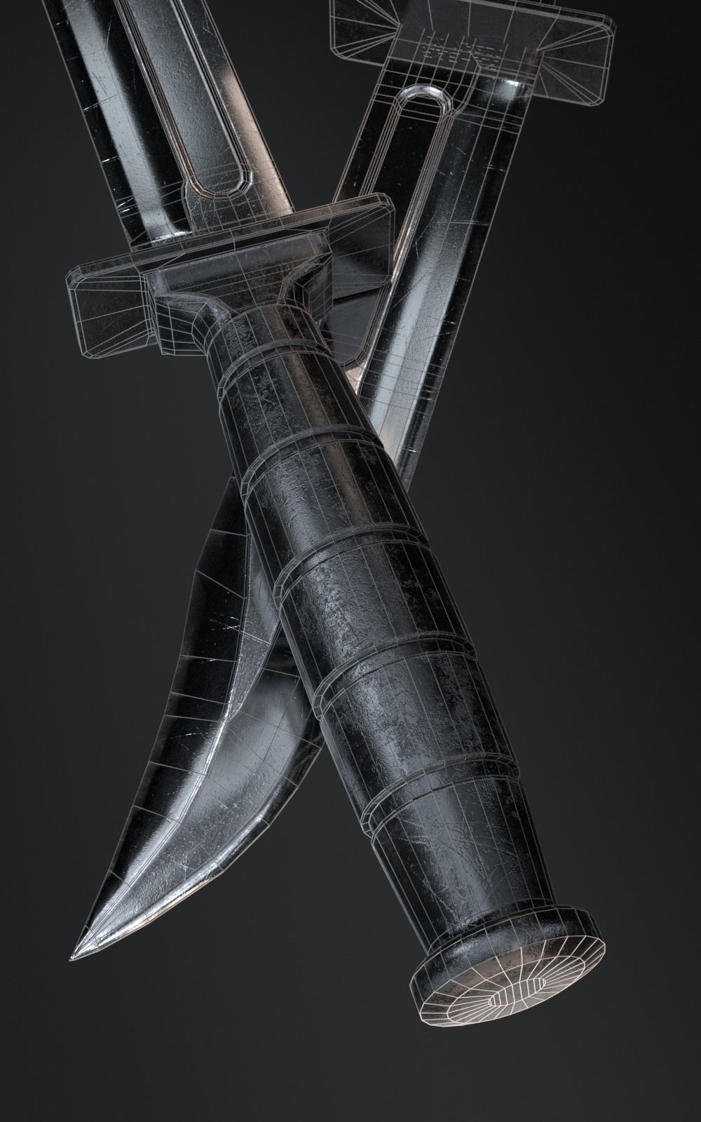 KA-BAR Combat Knife Low-poly 3D model_13